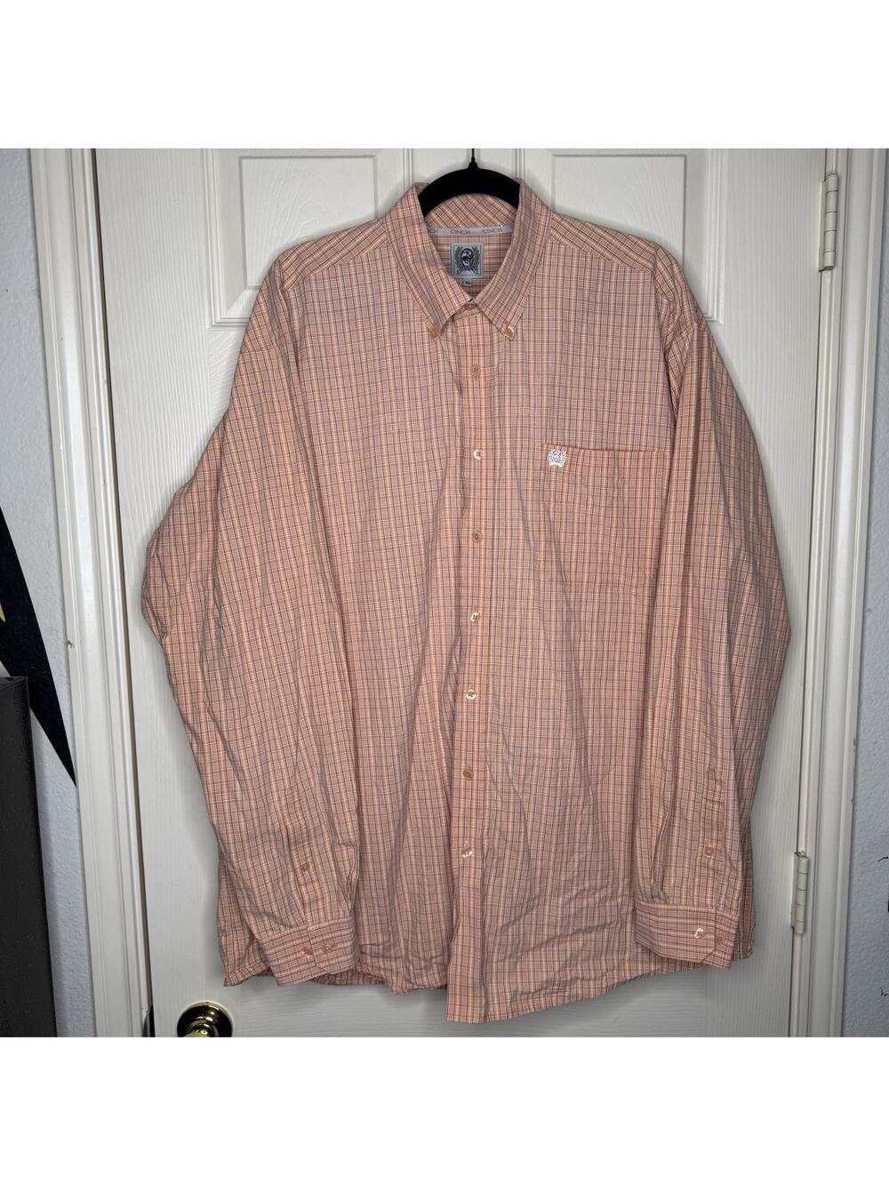 Cinch Western Shirt XL Peach Button Up Rodeo Cowboy Long Sleeve
